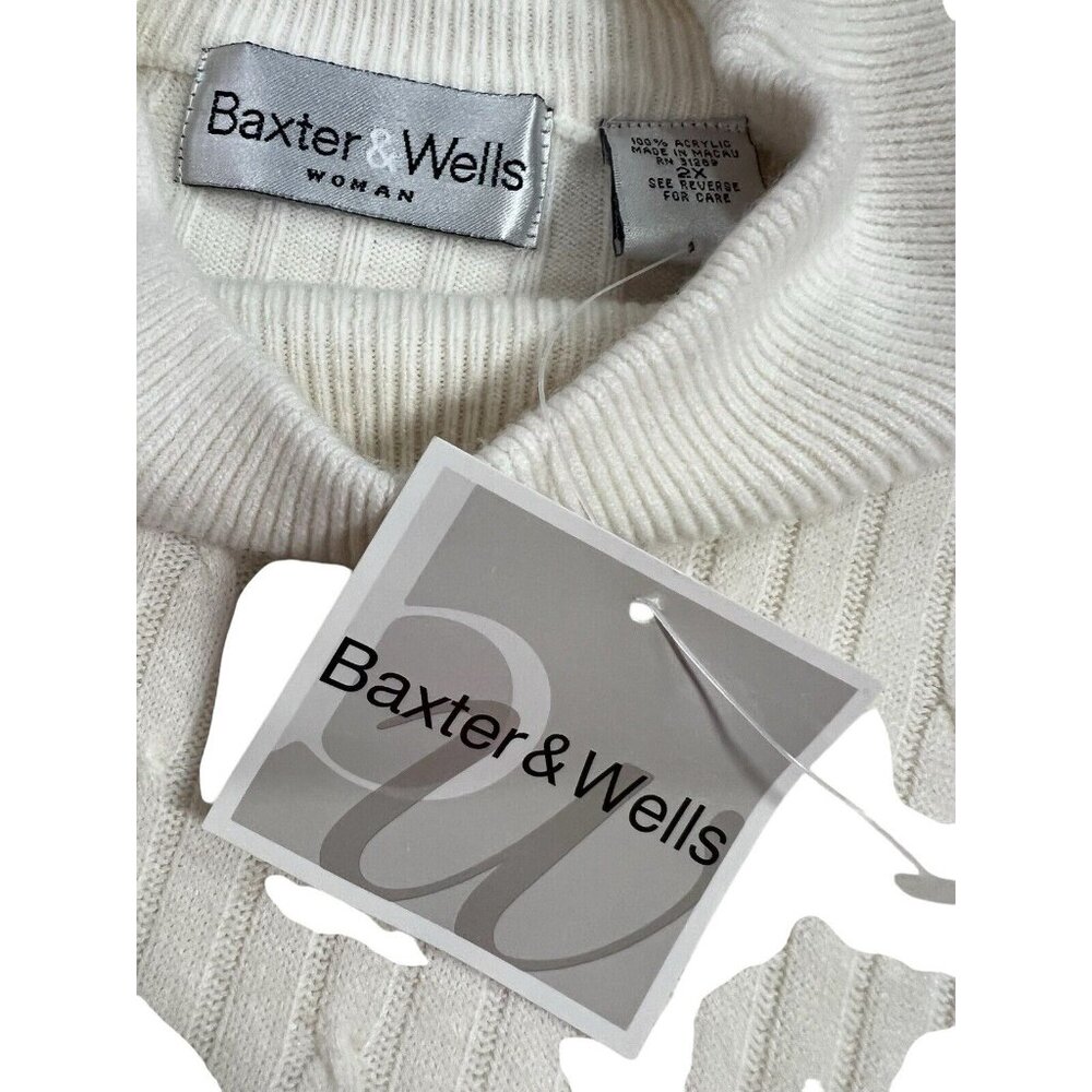 Baxter & Wells Women's Knit Sweater Pullover Winter Plus Size 2X Mock Neck NWT - Picture 3 of 6